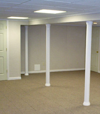 Smartpost column wrap on a basement in Quincy