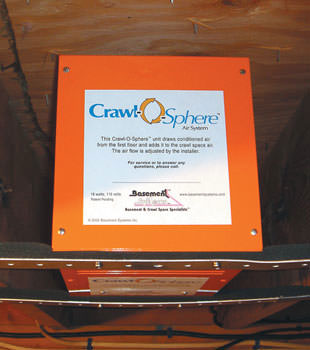 A ventilation fan installed for a crawl space in Hingham
