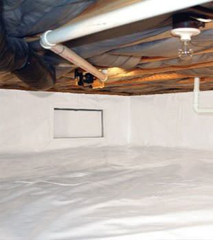 A complete crawl space vapor barrier in Weymouth installed by our contractors