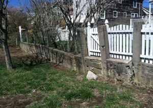 a retaining wall installed in Framingham