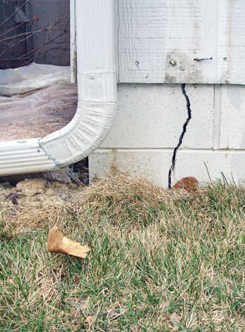 foundation wall cracks due to street creep in Martha's Vineyard