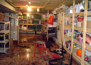 A clean, empty basement in in Providence.