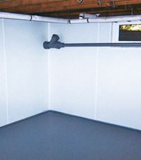 Plastic basement wall panels installed in a Cranston, Massachusetts and Rhode Island home