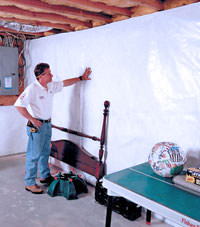 Plastic 20-mil vapor barrier for dirt basements, Cranston, Massachusetts and Rhode Island installation