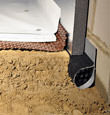 A crawl space encapsulation and insulation system, complete with drainage matting for flooded crawl spaces in Bridgewater
