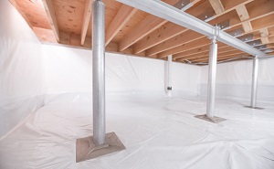 Crawl space structural support jacks installed in Bridgewater