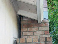 A chimney leaning away from the home on a Milton foundation
