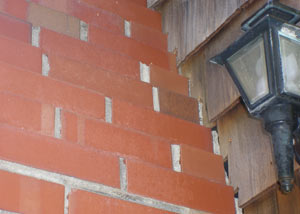 a repaired chimney in Weymouth that had shown serious foundation damage and was repaired with a push pier system.