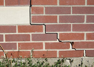 a foundation wall crack on a Franklin home.
