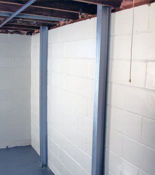 A PowerBrace™ i-beam foundation wall repair system in Springfield