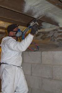 Spray foam rim joists in Springfield