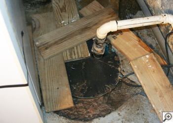An ugly, clogged sump pump system in Brockton, Massachusetts and Rhode Island