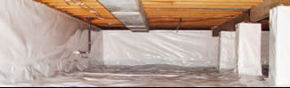 an encapsulated crawl space system in Brockton