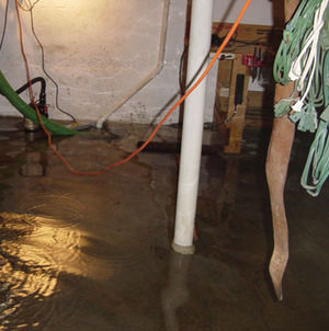 Foundation flooding in a Fall River,Massachusetts and Rhode Island home